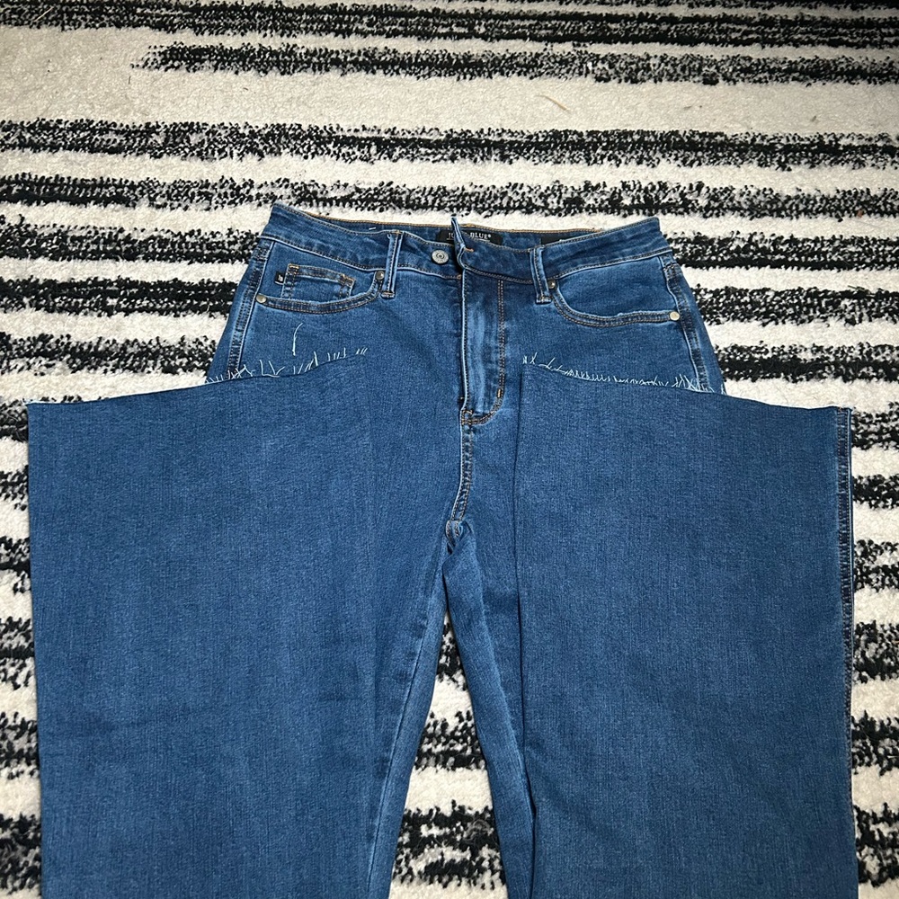 Judy Blue Flare Wide Leg Jeans in Deep Blue